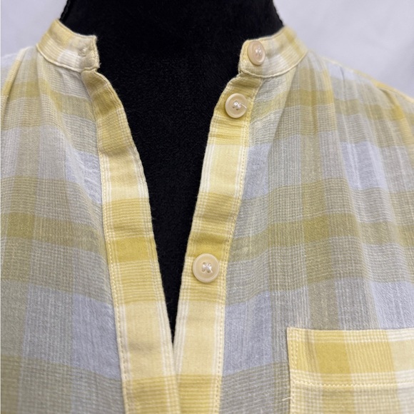 Burberry Plaid Long Sleeve Top Yellow - Picture 4 of 11